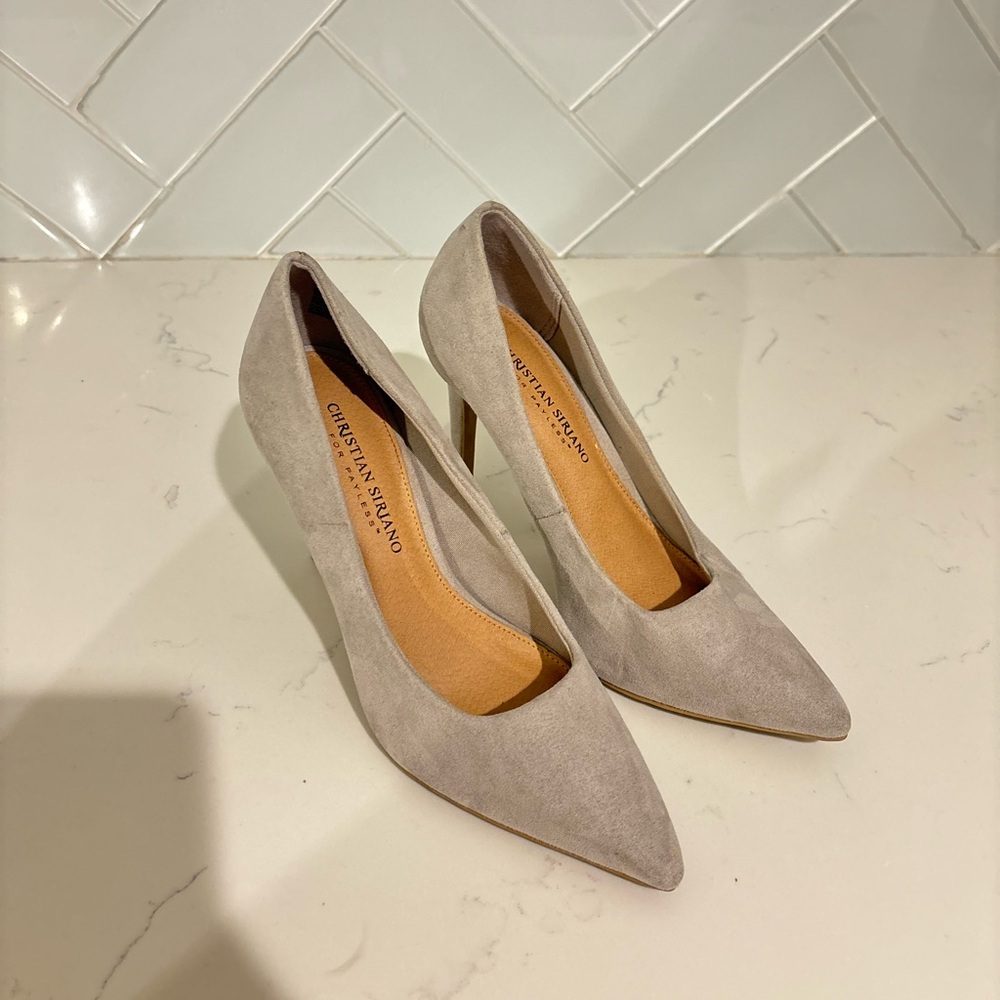 Christian Soriano grey heels